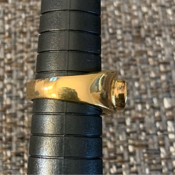 Sterling Silver gold plated Iolite ring sz 7 - Picture 3 of 5